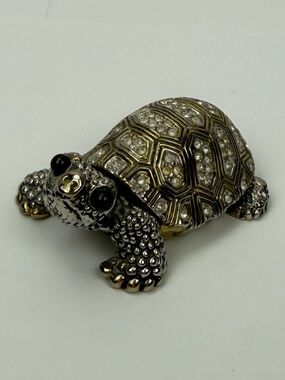 Crystal’s Embellished Turtle Hinged Trinket Jewelry Mini Box Collector